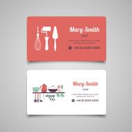 Cook business card design vector template
