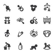 Newborn baby Silhouette icons