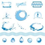 Set of water design elements