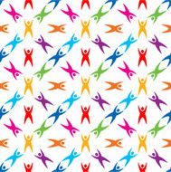 Seamless Pattern People Icon N2
