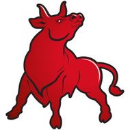 Red agressive bull