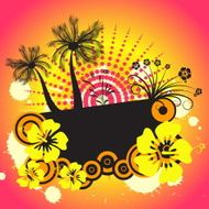 grunge vector floral with palmtrees N2