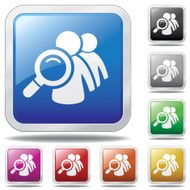 White search users icon on colored background