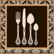 Menu card design with cutlery
