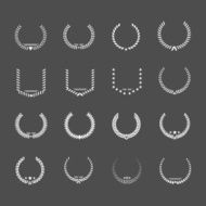 Set icons of laurel wreath and modern frames N4