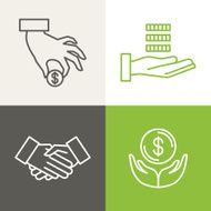 Vector finance and banking icons