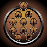 Music icons - vector