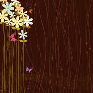 Flowers brown background