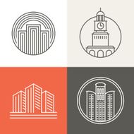 Vector buildings and houses logos
