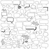 Assorted hand drawn doodle speech bubbles vector set N2