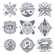 Surfing emblem in retro style N3