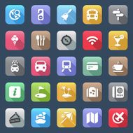 flat travel iconset colorful