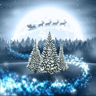 Winter Landscape with Santa Claus N6