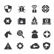 Network Security Silhouette icons