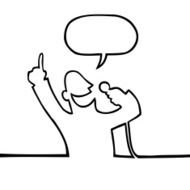 Man with microphone making an announcement