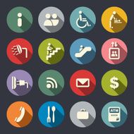 Airport services flat icons