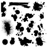 Set of blots and splashes