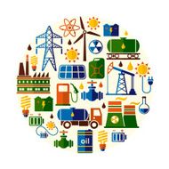 Energy electricity power round shape vector background