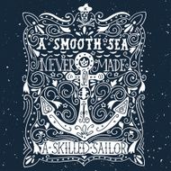 Hand drawn vintage label with an anchor and lettering N11