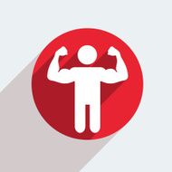 Vector red circle icon on gray background Eps10 N59