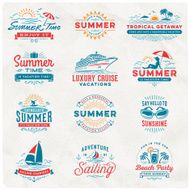 Summer Vacation Surfing Sailing Beach Signs and Badges N2