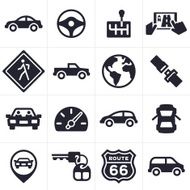 Car Driving and Vehicle Icons Symbols N2
