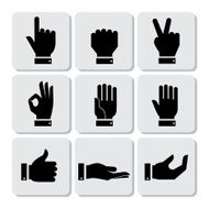 hands icons set N2