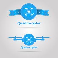 Two blue vector signs of quadrocopter top view