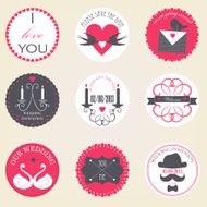 Vector collection of decorative wedding icons N5