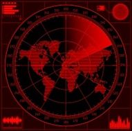 Radar screen with world map N3