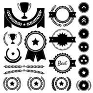 Award Competition and Rank Silhouette Element Vector Set