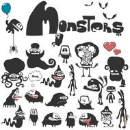 Set of monsters Vector illustration 10 eps