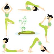 Cute girl presenting yoga poses