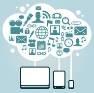 Cloud computing - icons and devices