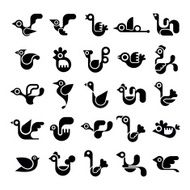 Bird vector icon set