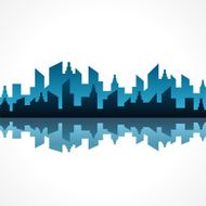 Abstract blue building design N2