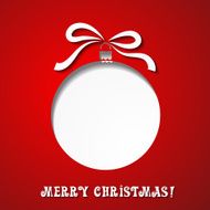 Christmas paper card with balls and ribbon N2