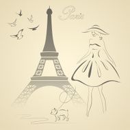 French retro style vector illustration N2