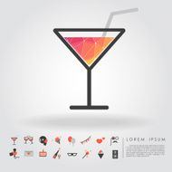 polygon cocktail glass with party icon