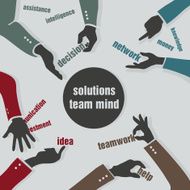concept of teamwork hands and ideas