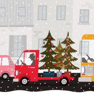 Lorry and Fir Tree