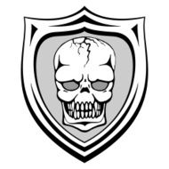 shield with scull