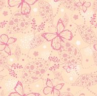 Pink butterflies seamless pattern