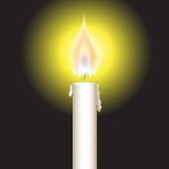 Vector Bright glowing candle