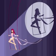 Performing girl in spotlight