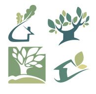ecology nature house and homes signs icons