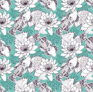 Chinese carps seamless pattern N5