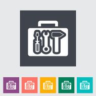 Tool box single flat icon