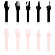 Hand Sign Counting Hands one two three four five