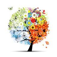Four seasons - spring summer autumn winter Art tree beautiful